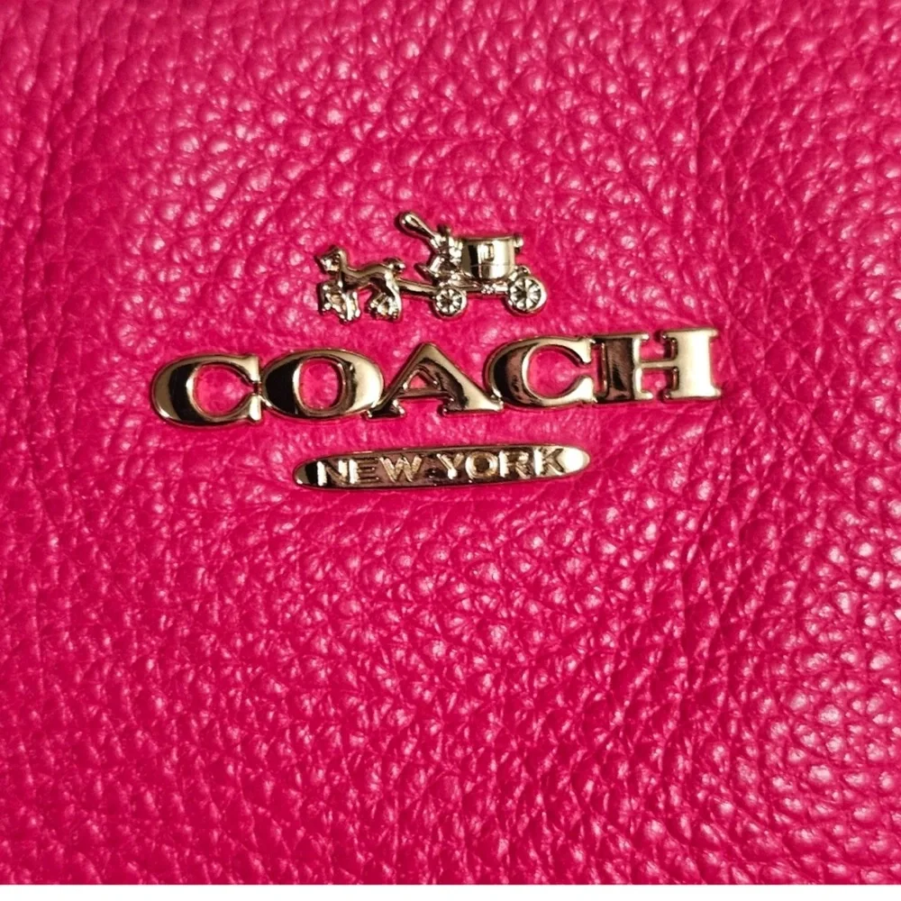 Coach Hot Pink Leather Tote Bag - Picture 3 of 15